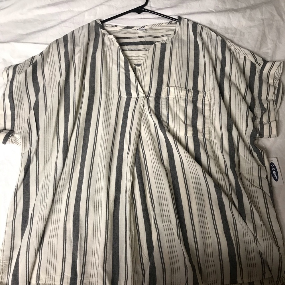 Striped short sleeved blouse